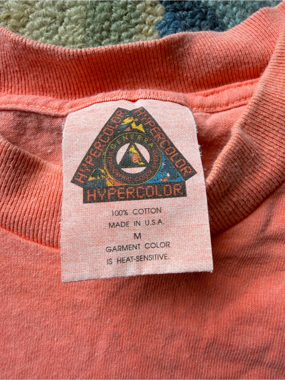 Vintage 90’s generra Hypercolor orange size medium tee - Picture 4 of 4